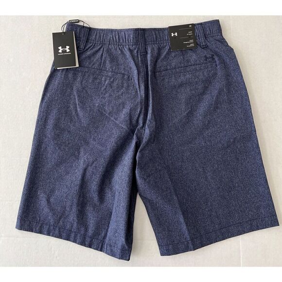 UNDER ARMOUR 1377359 410 Men Sz 32 Golf Vented Shorts Heather Blue 4-way Stretch - Picture 2 of 9